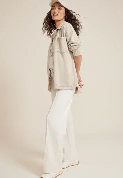 Maurices Plaid & Button Down Shirts|Jackets-Washed Knit Denim Shacket
