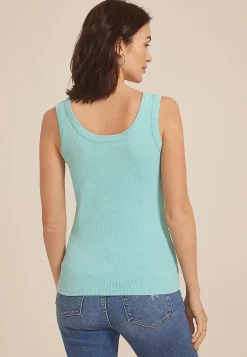 Maurices Tanks & Camis-Washed Ribbed Scoop Neck Tank Top
