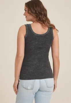 Maurices Tanks & Camis-Washed Ribbed Scoop Neck Tank Top