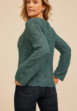 Maurices Sweaters Cardigans & Kimonos-Wave Stitch Bell Sleeve Sweater