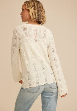 Maurices Sweaters Cardigans & Kimonos-Wave Stitch Bell Sleeve Sweater