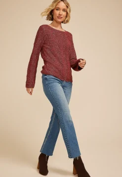 Maurices Sweaters Cardigans & Kimonos-Wave Stitch Bell Sleeve Sweater
