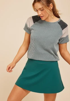 Maurices Tees-Wavy Ribbed Colorblock Raglan Tee