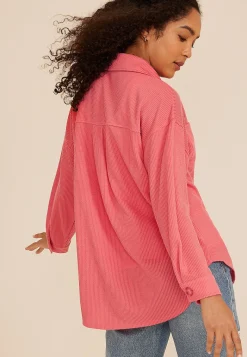 Maurices Jackets-Wavy Ribbed Shacket
