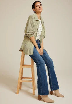 Maurices Plaid & Button Down Shirts|Jackets-Wavy Ribbed Shacket