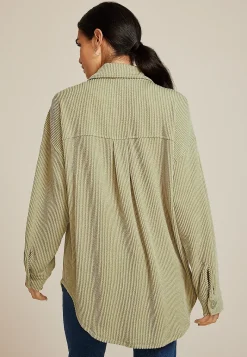 Maurices Plaid & Button Down Shirts|Jackets-Wavy Ribbed Shacket