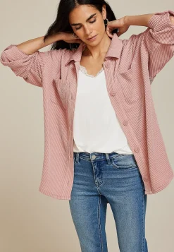 Maurices Plaid & Button Down Shirts|Jackets-Wavy Ribbed Shacket