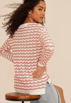 Maurices Sweaters Cardigans & Kimonos-Wavy Striped Sweater