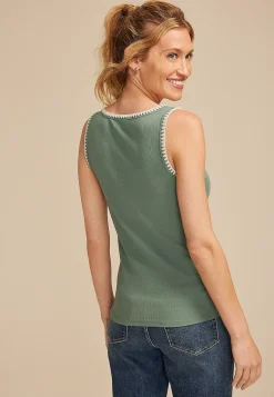 Maurices Tanks & Camis-Whipstitch Embroidered Tank Top