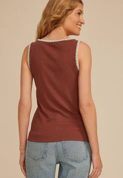 Maurices Tanks & Camis-Whipstitch Embroidered Tank Top