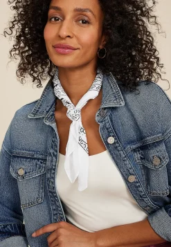 Maurices Hats & Hair Accessories-White Paisley Hair Scarf
