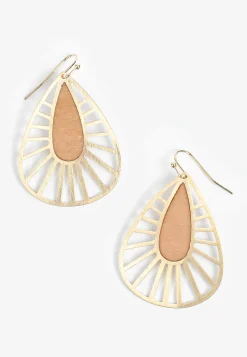 Maurices Earrings-Wooden Inlay Teardrop Earring